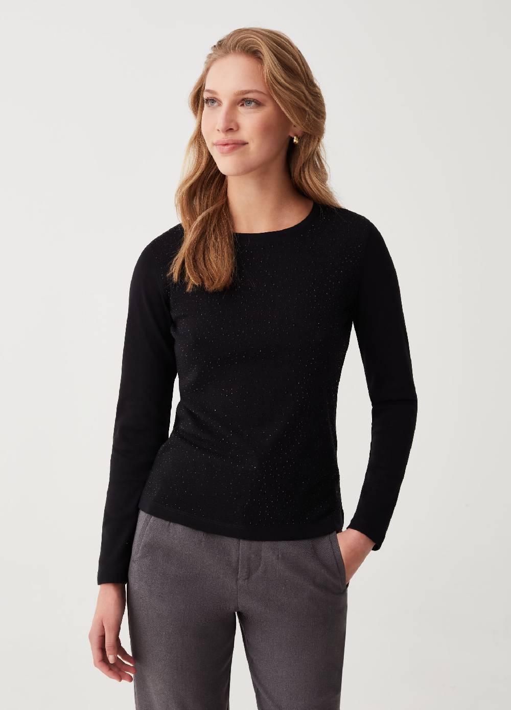 OVS T-shirt A Maniche Lunghe Con Strass