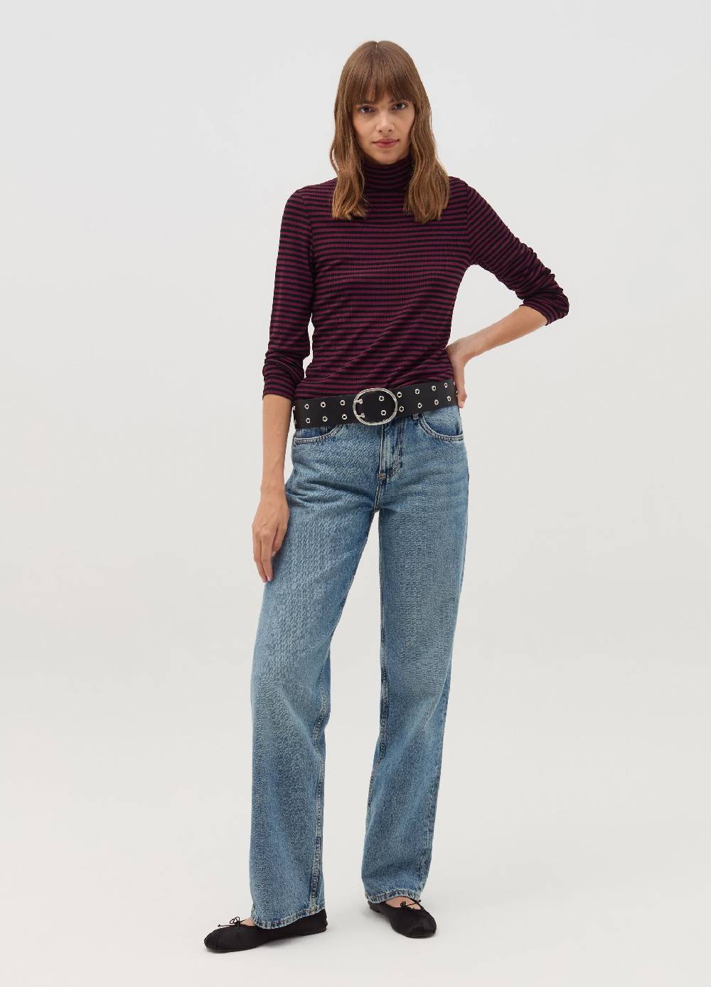 OVS T-shirt a righe mock neck