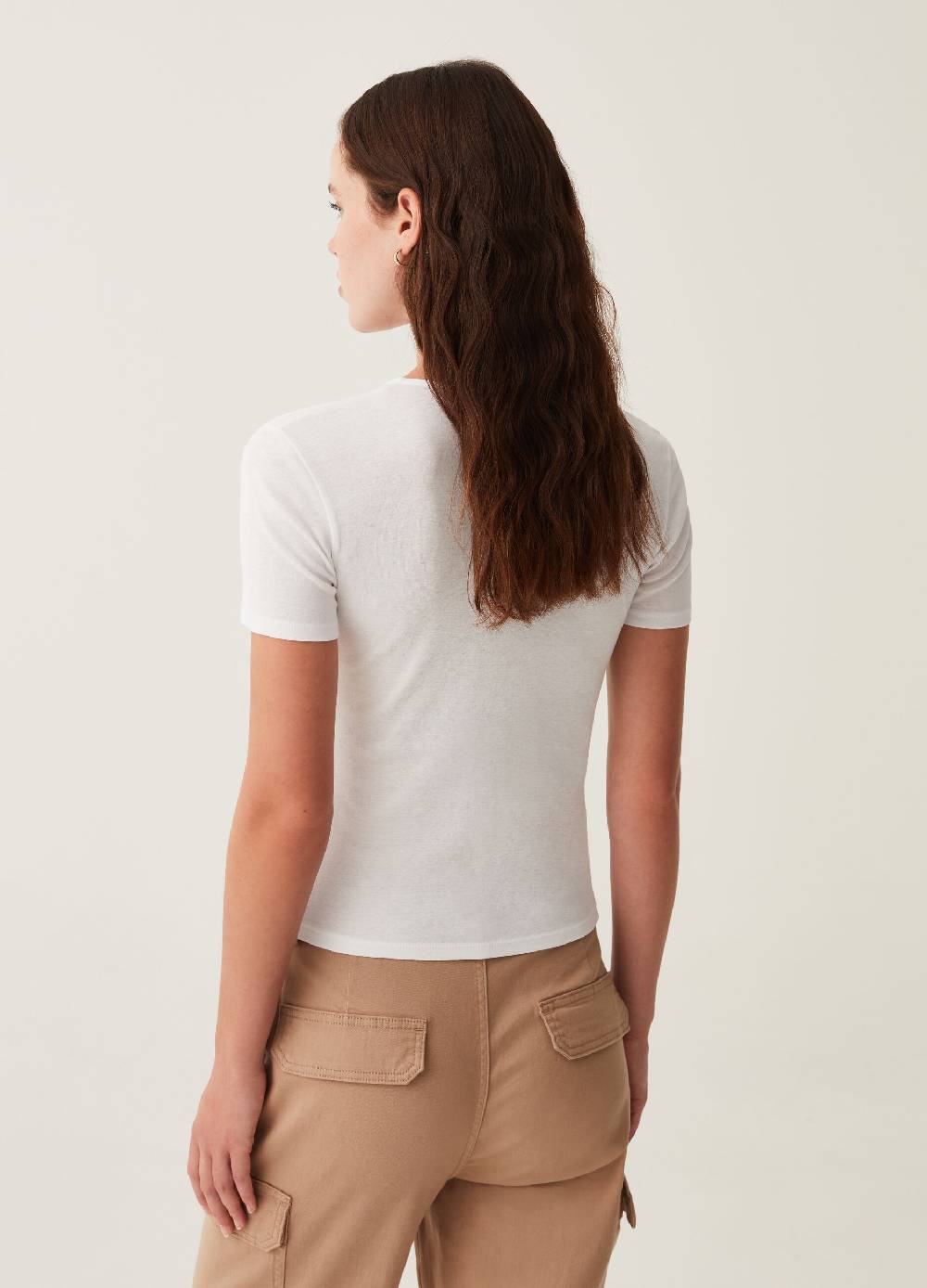 OVS T-shirt Con Scollo A V E Nodo