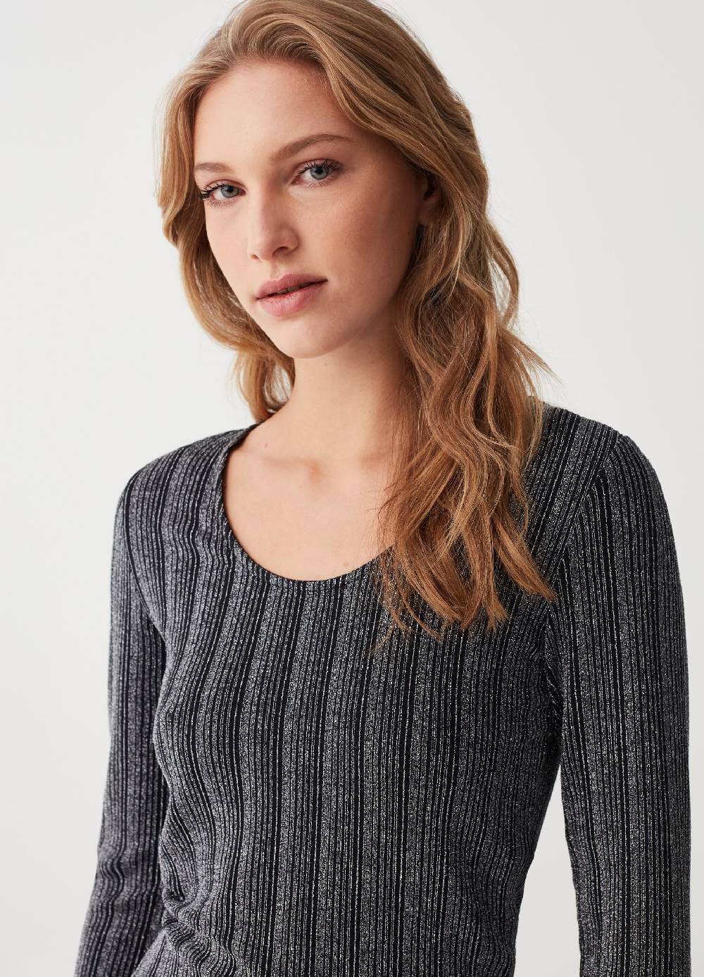 OVS T-shirt In Lurex A Righe Sottili