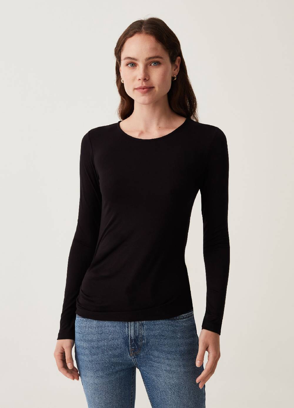 OVS T-shirt in viscosa stretch con maniche lunghe