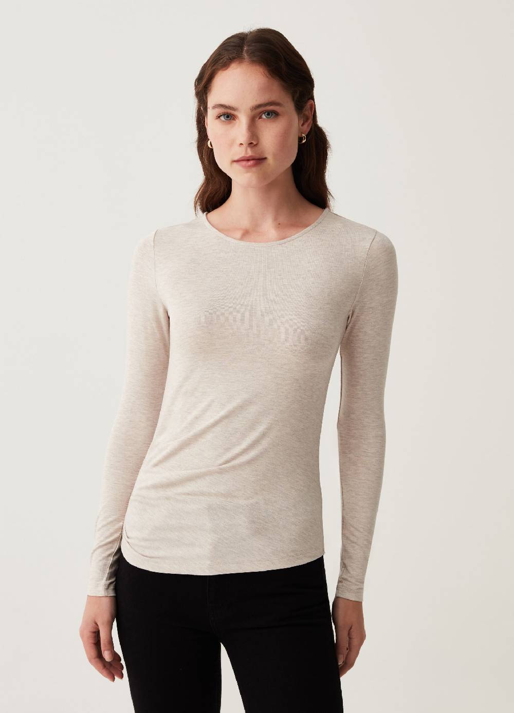 OVS T-shirt in viscosa stretch con maniche lunghe