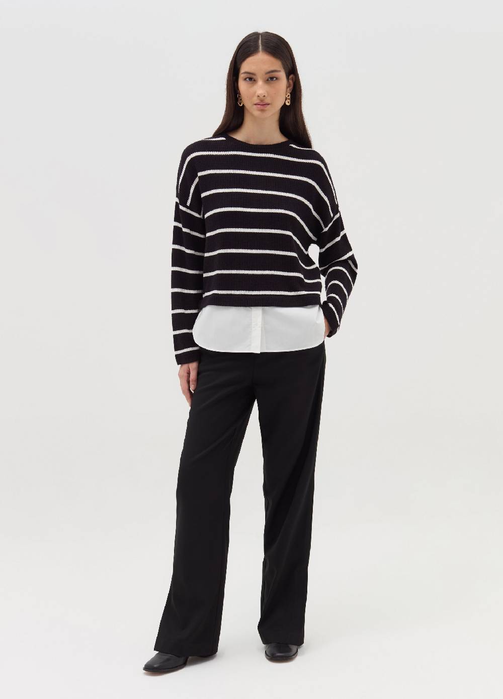 OVS T-shirt maniche lunghe con micro trama waffle