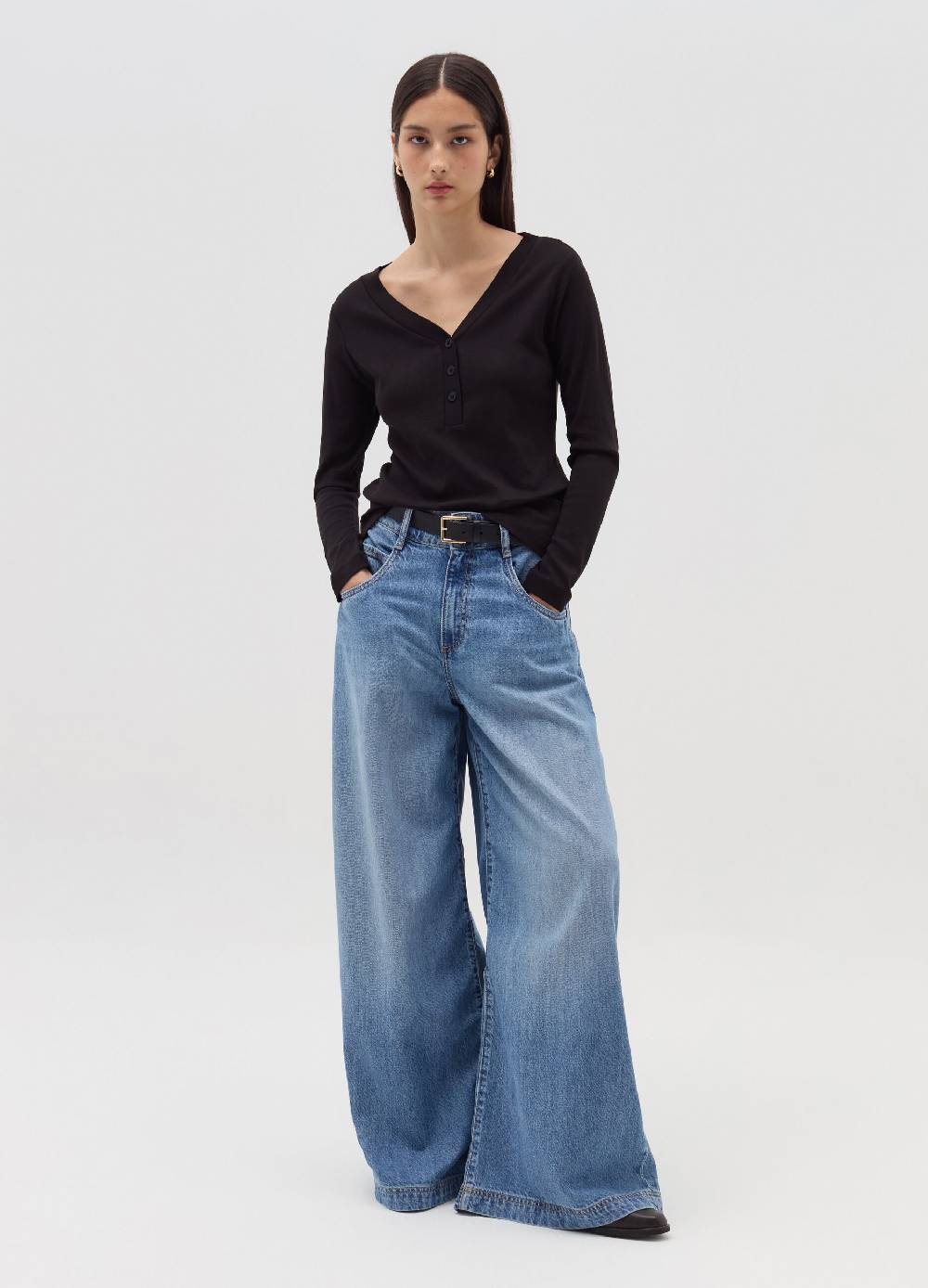 OVS T-shirt maniche lunghe scollo serafino