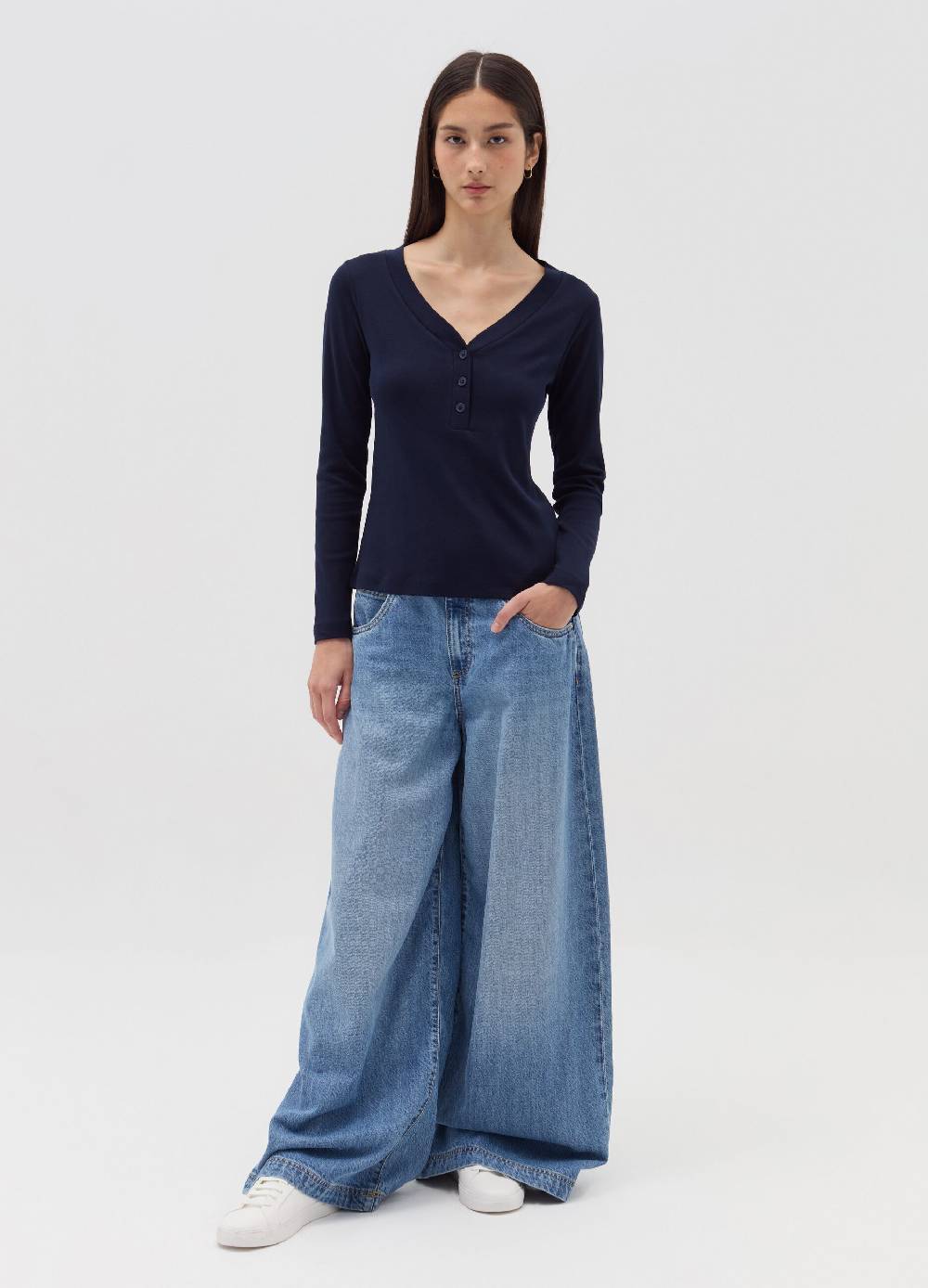 OVS T-shirt maniche lunghe scollo serafino