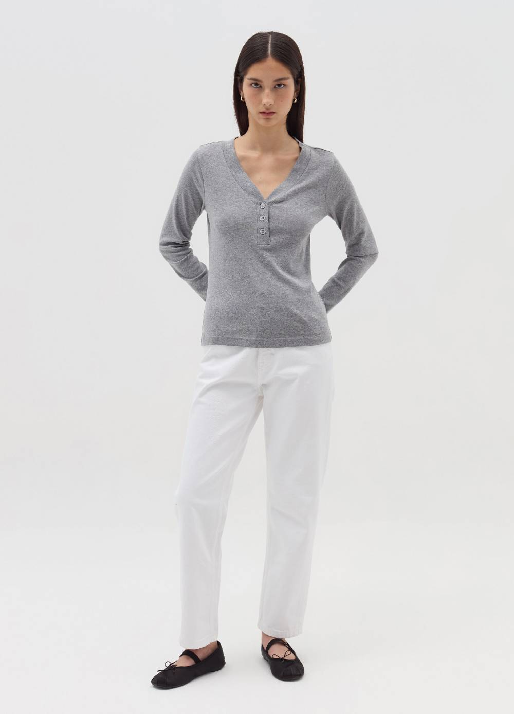 OVS T-shirt maniche lunghe scollo serafino