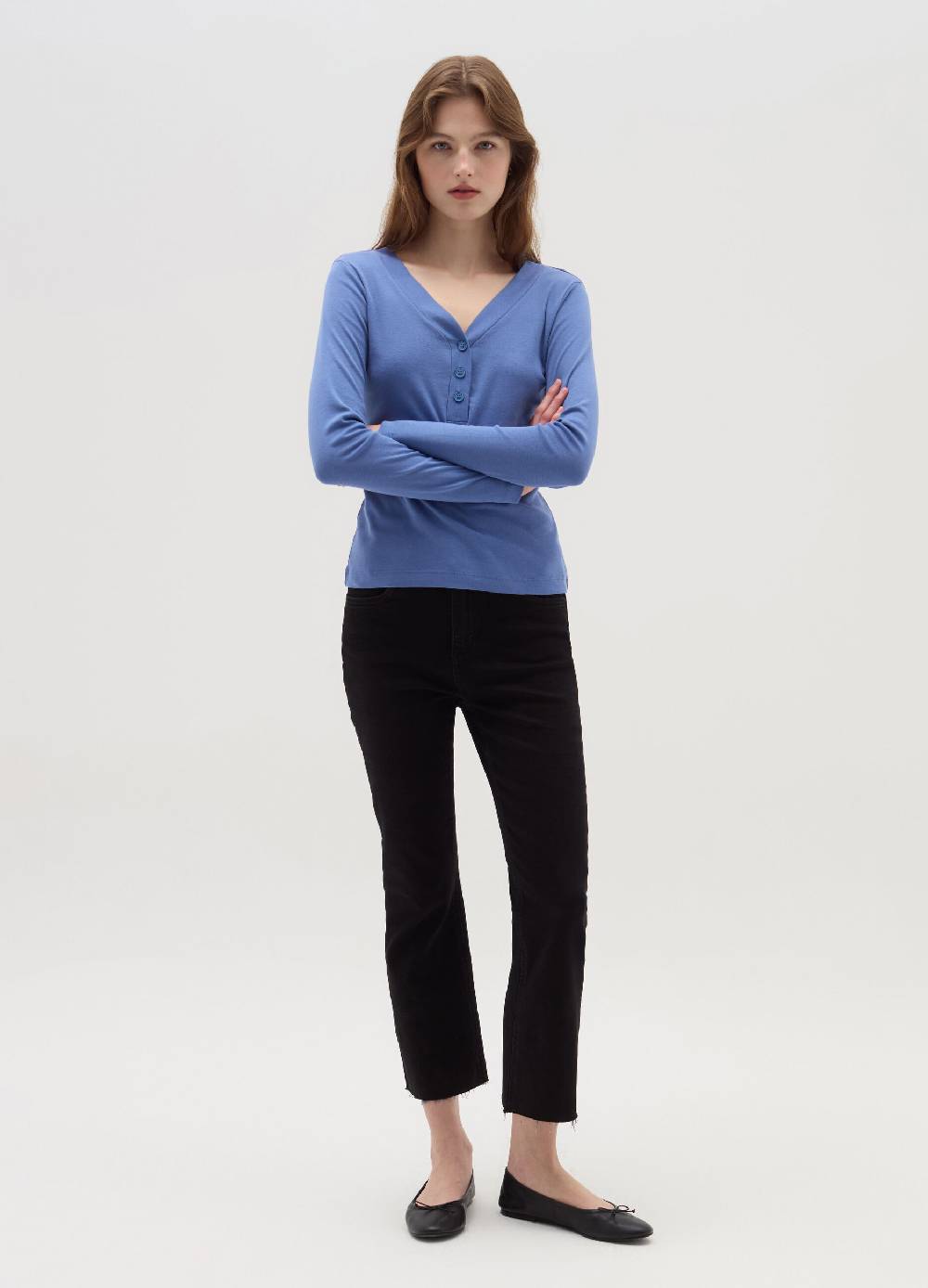 OVS T-shirt maniche lunghe scollo serafino