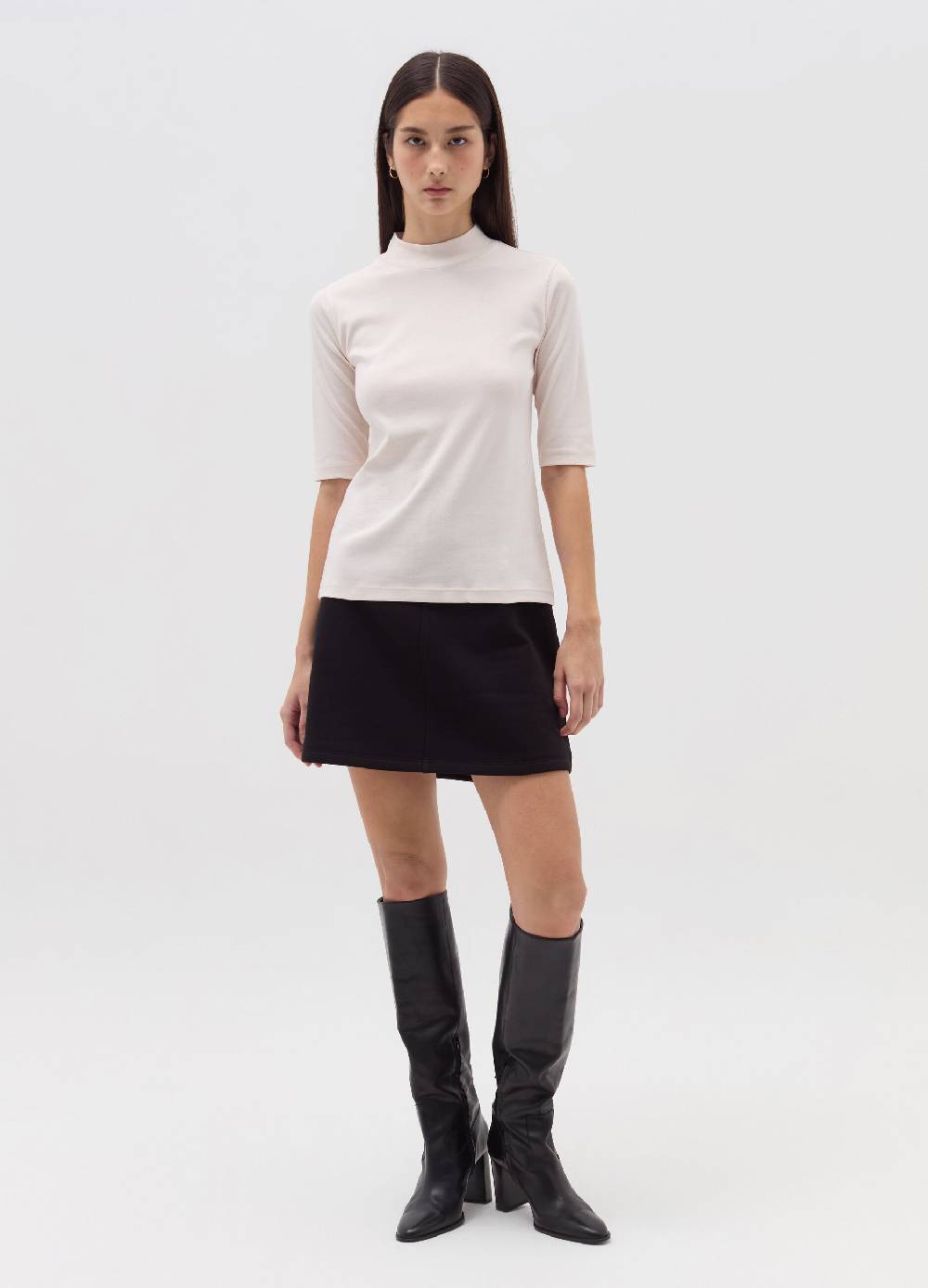 OVS T-shirt mock neck con maniche al gomito
