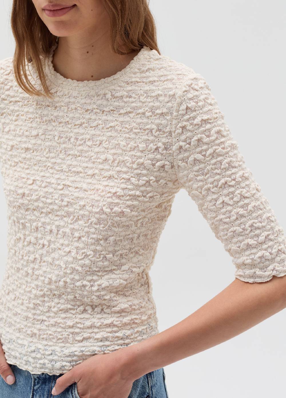 OVS T-shirt Pointelle Con Lavorazione In Rilievo