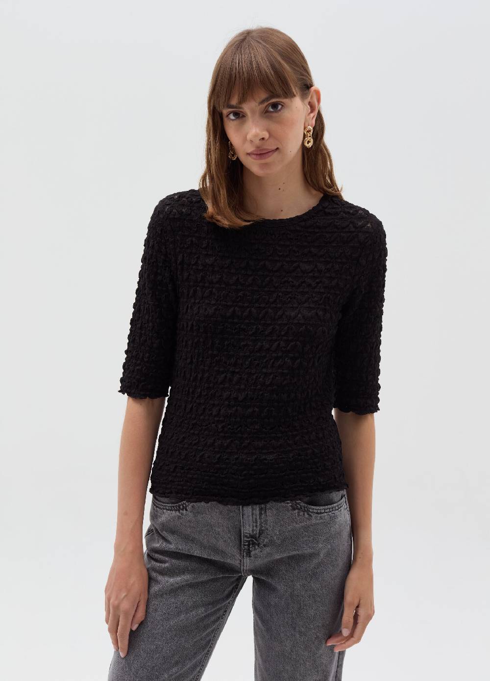 OVS T-shirt Pointelle Con Lavorazione In Rilievo