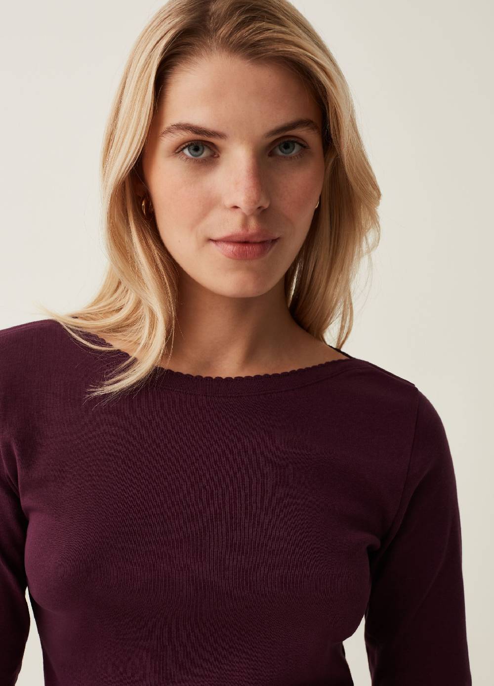 OVS T-shirt Scollo A Barca Con Profilo Ondulato