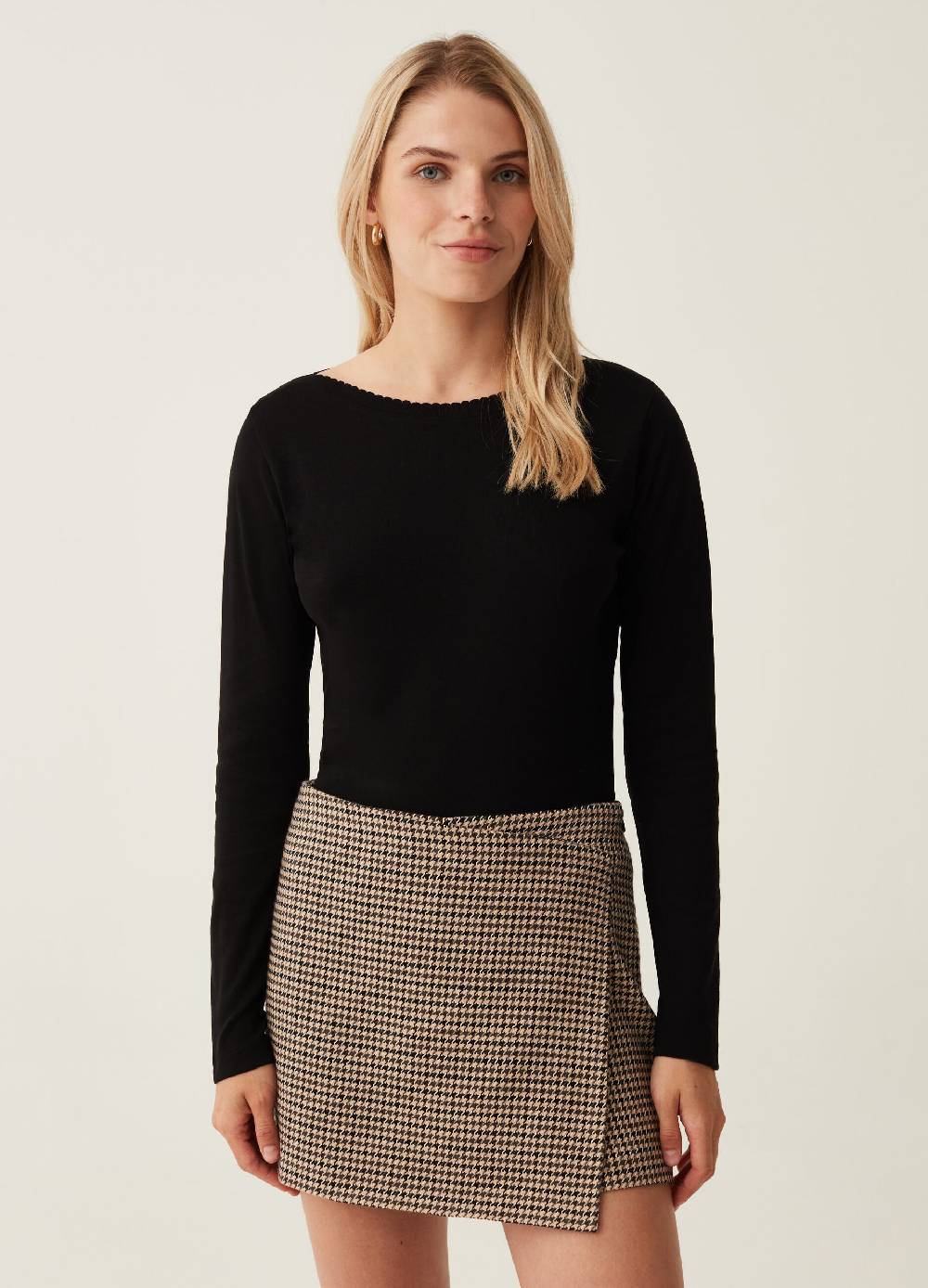 OVS T-shirt Scollo A Barca Con Profilo Ondulato