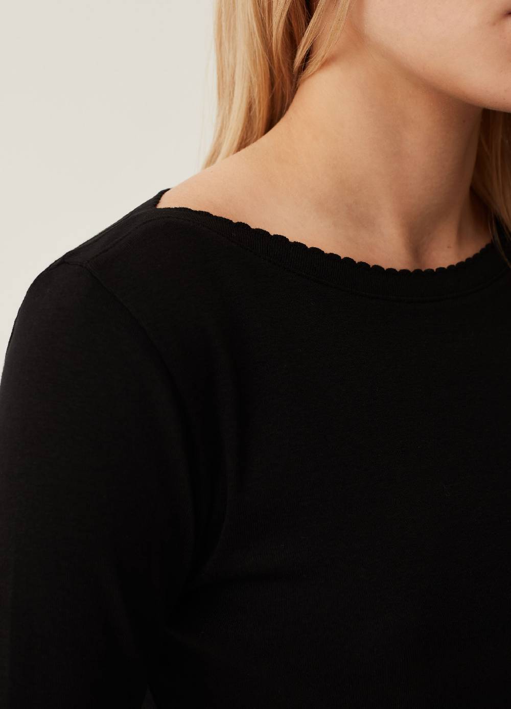 OVS T-shirt Scollo A Barca Con Profilo Ondulato