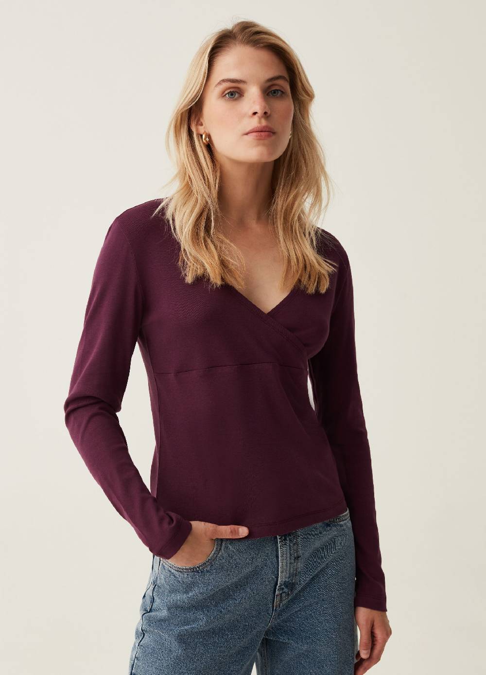 OVS T-shirt scollo a V con incrocio laterale