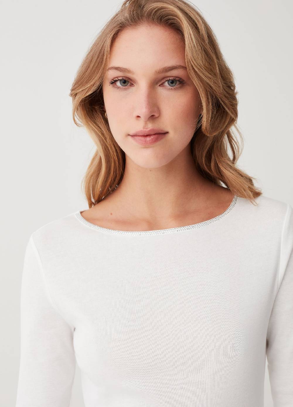 OVS T-shirt Scollo Rotondo Con Profilo In Strass