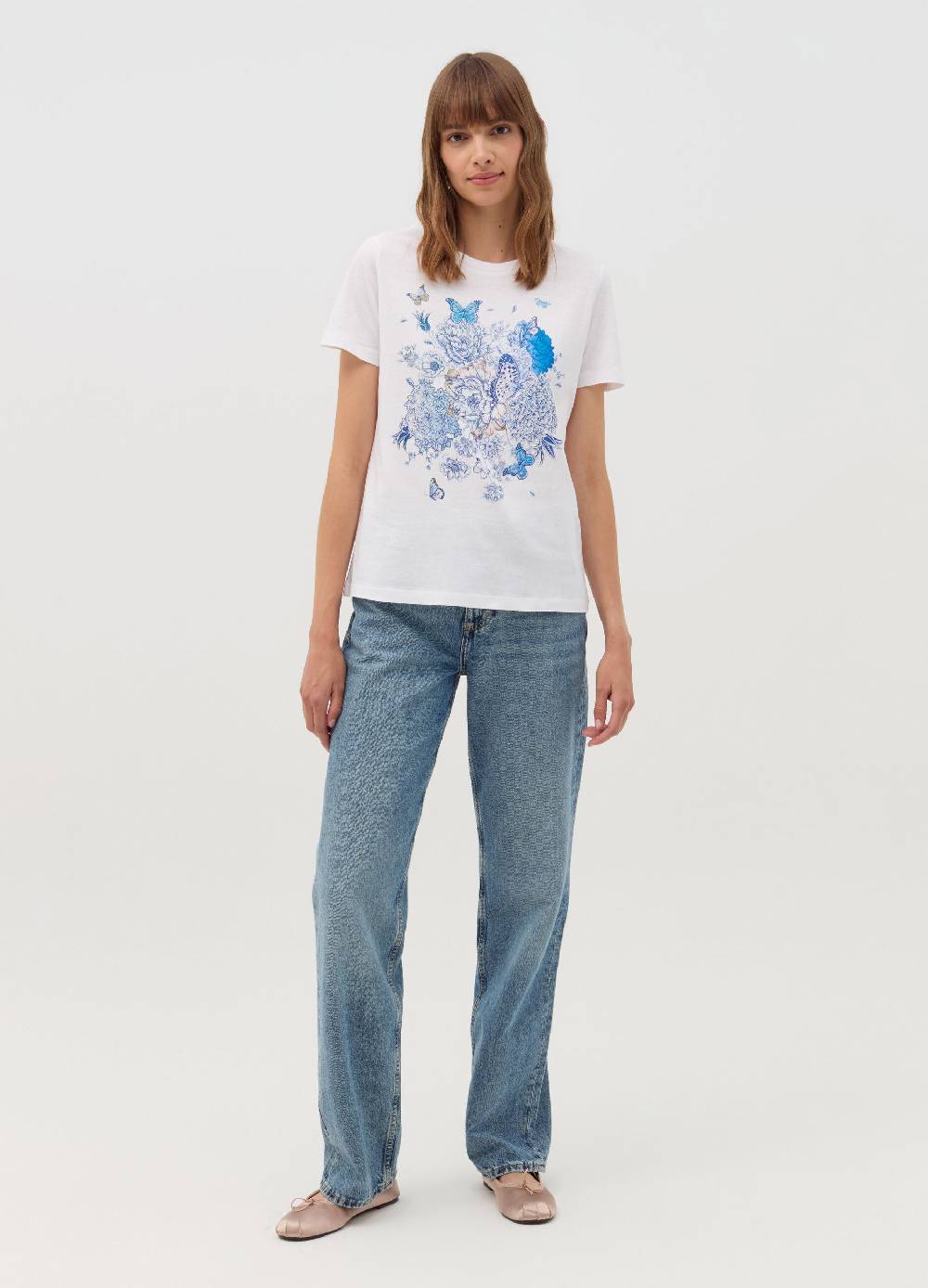 OVS T-shirt Stampa Farfalle Con Fiori
