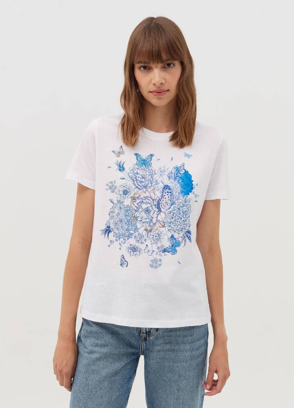 OVS T-shirt stampa farfalle con fiori
