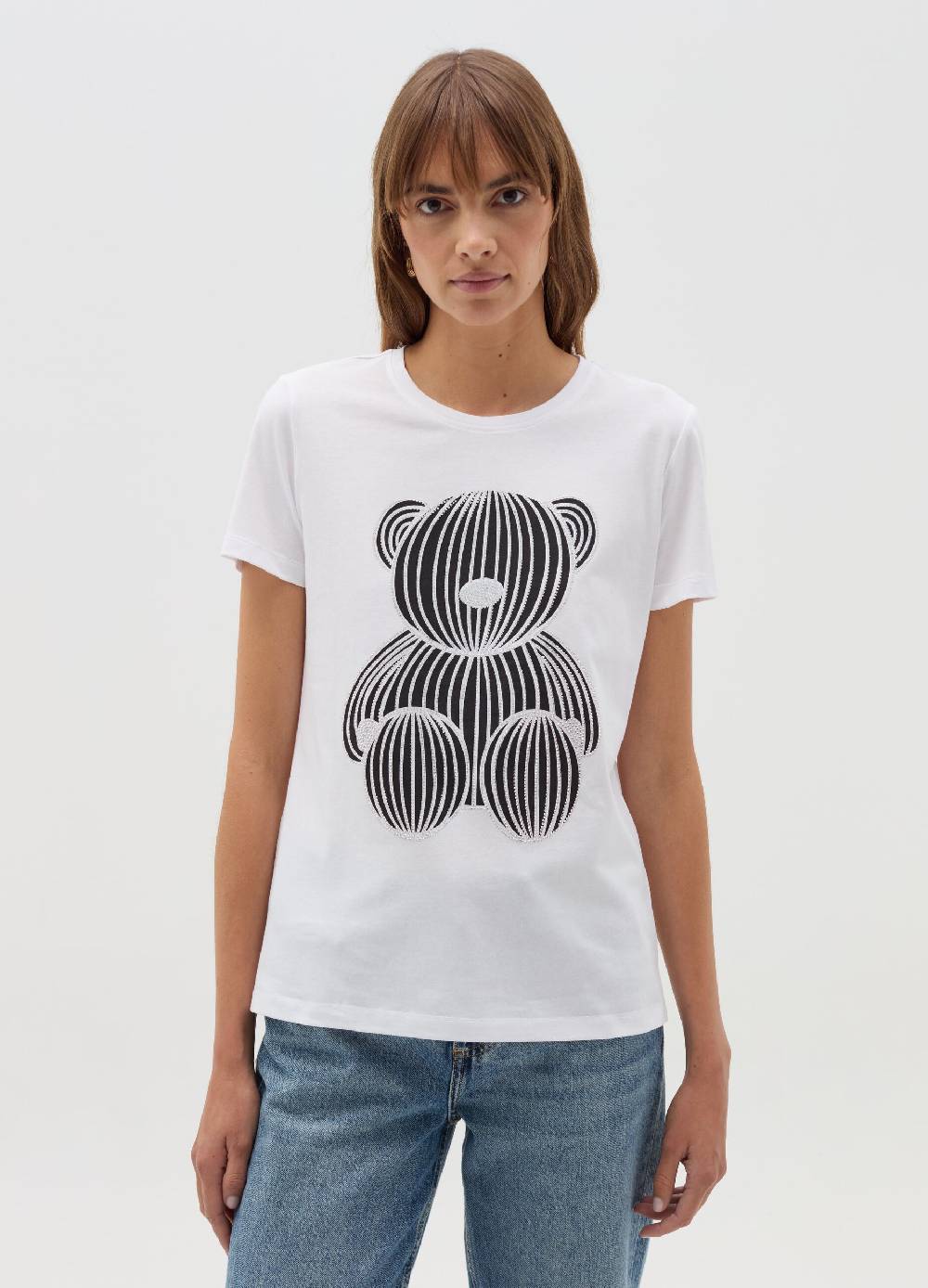 OVS T-shirt stampa orso con strass