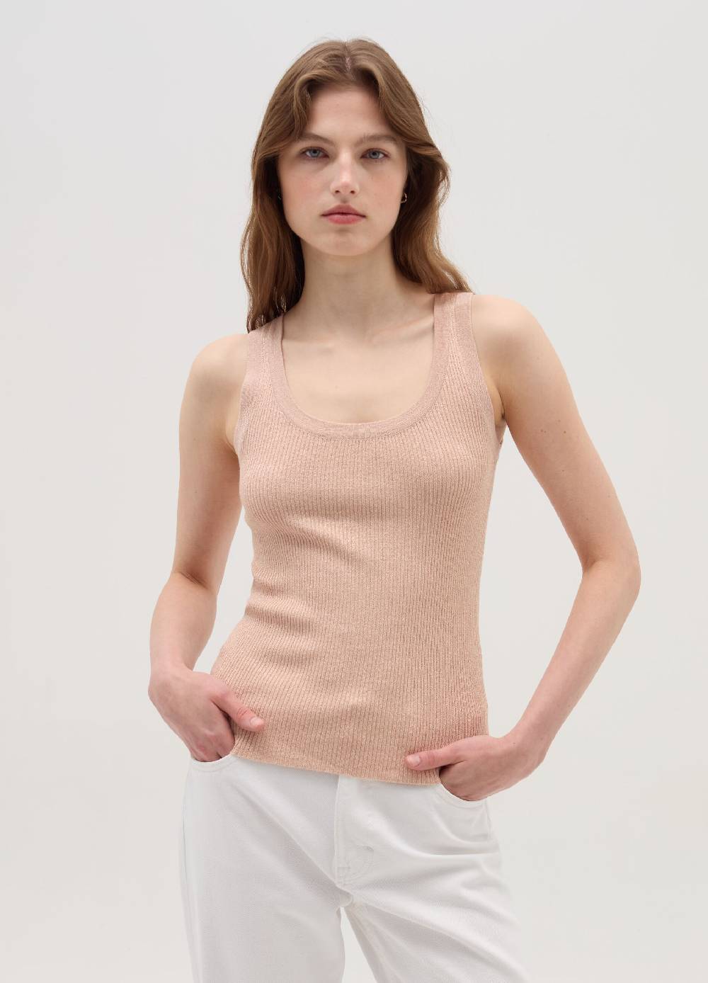 OVS Tank top a costine con lurex