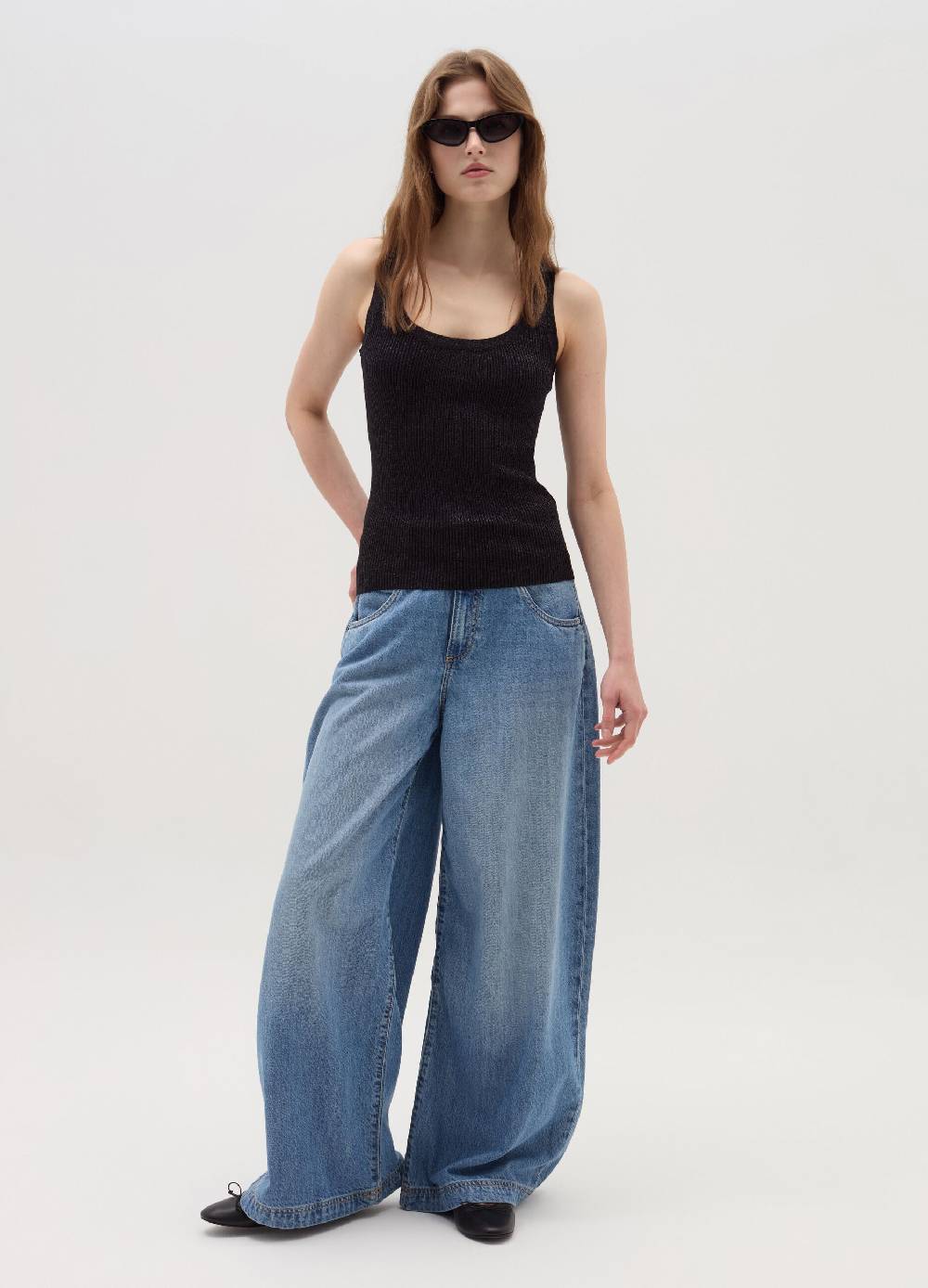 OVS Tank top a costine con lurex