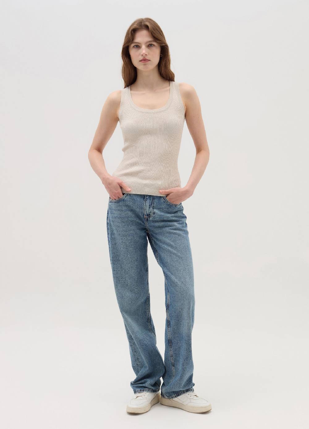 OVS Tank top a costine con lurex