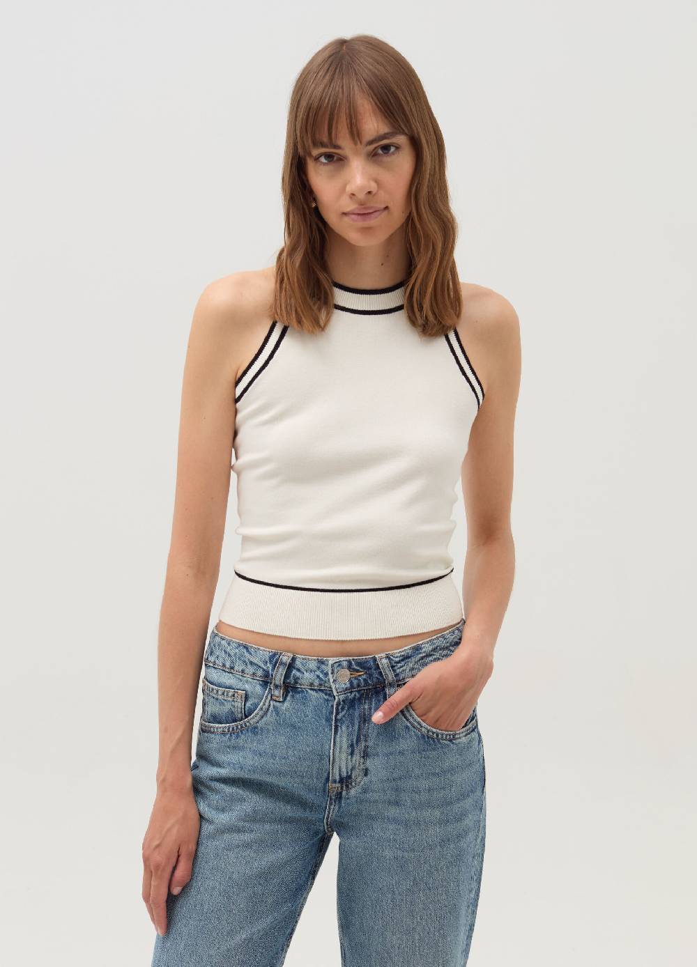 OVS Tank top con bordi a contrasto