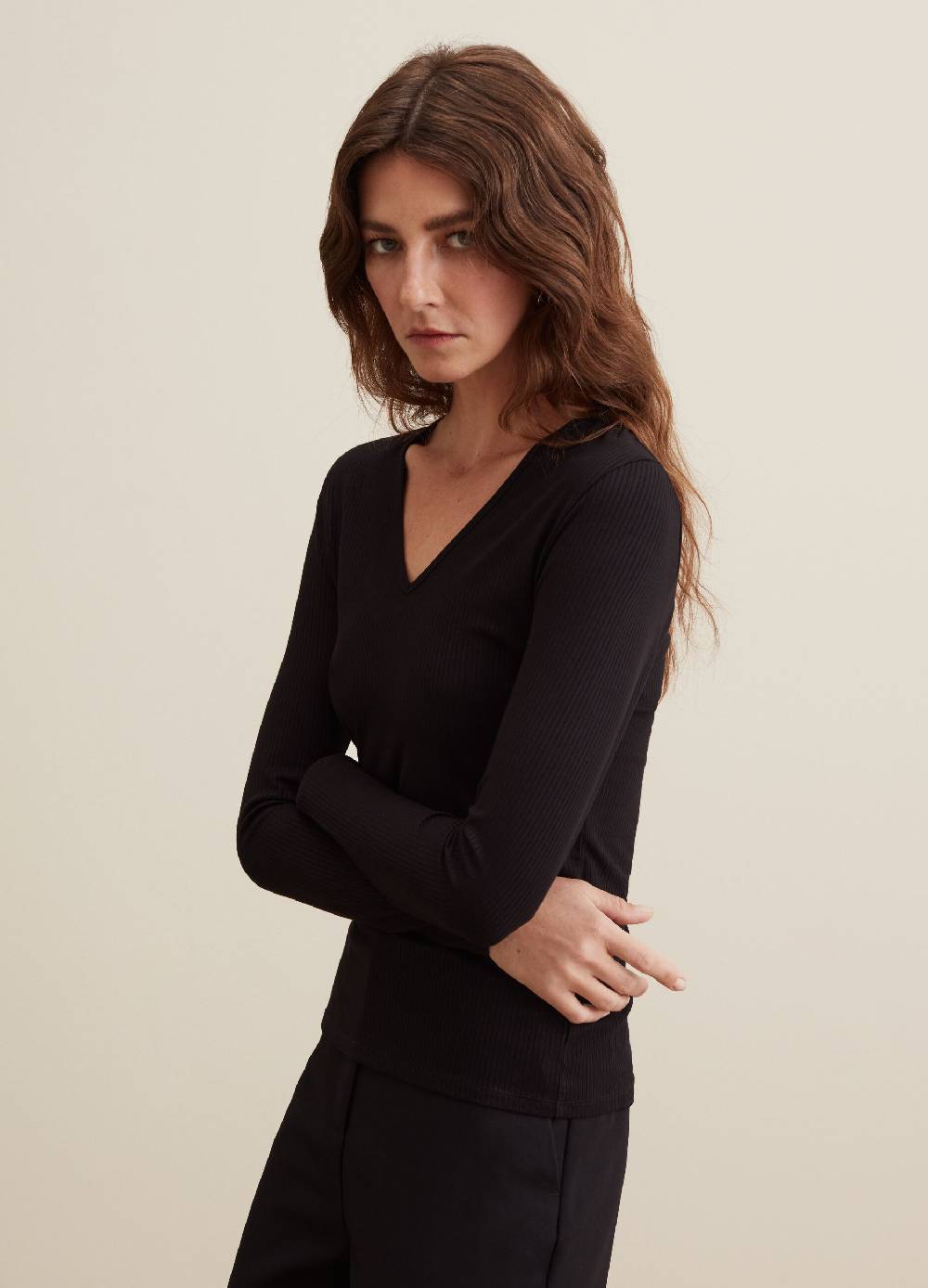 PIOMBO T-shirt A Maniche Lunghe Con Scollo A V