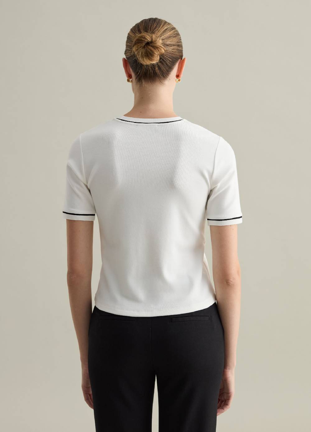 PIOMBO T-shirt Con Piping A Contrasto Contemporary