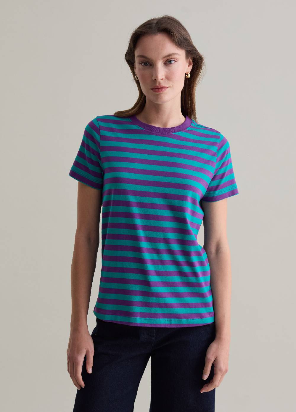 PIOMBO T-shirt In Cotone Supima A Righe