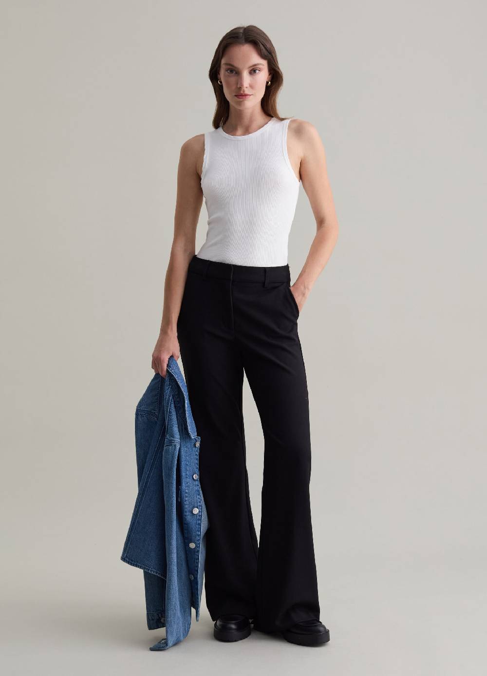 PIOMBO Tank top in viscosa stretch a costine