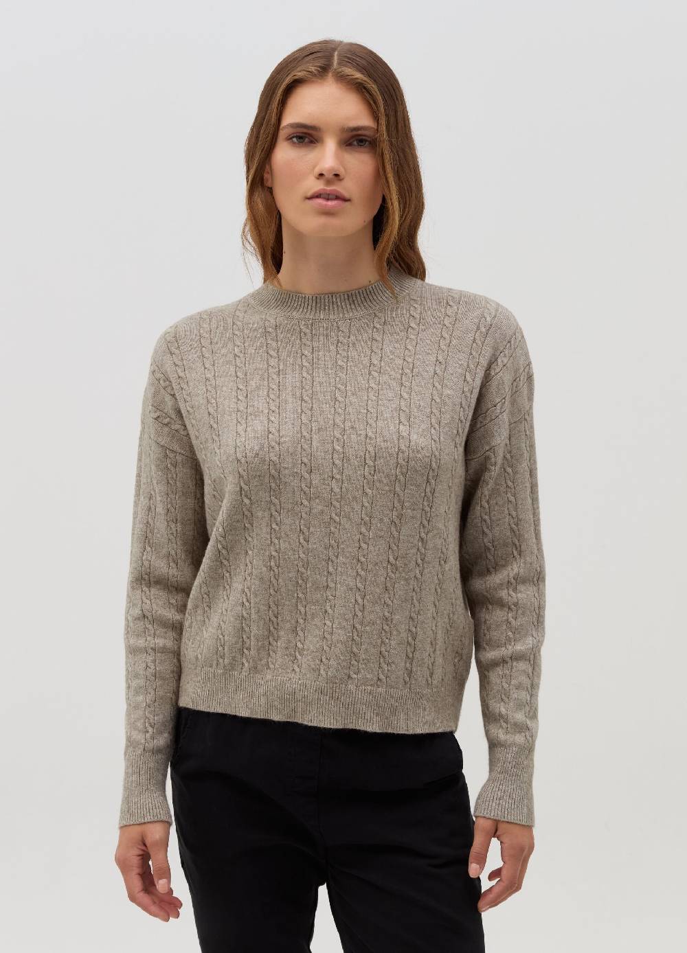 HYBRID Pullover A Coste Con Lavorazione Intrecciata