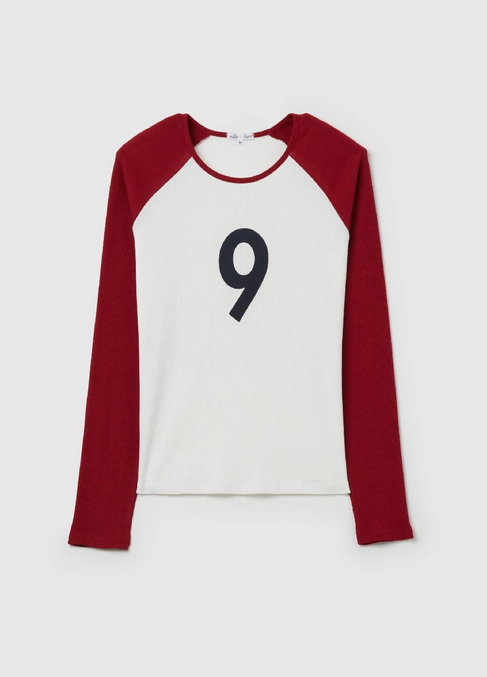 MILK+HERO T-shirt a costine con maniche lunghe raglan