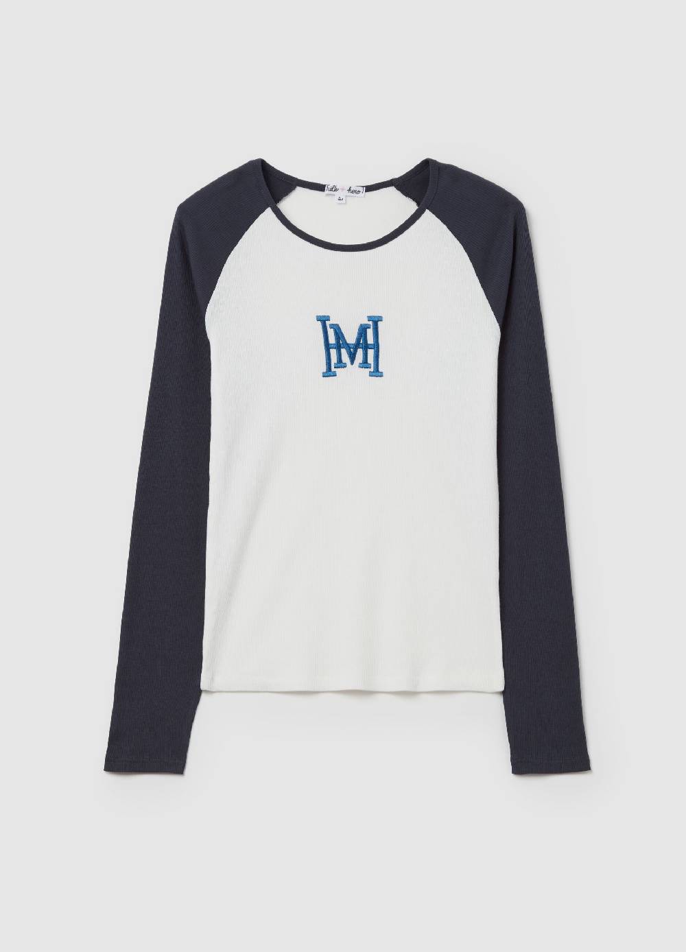 MILK+HERO T-shirt a costine con maniche lunghe raglan