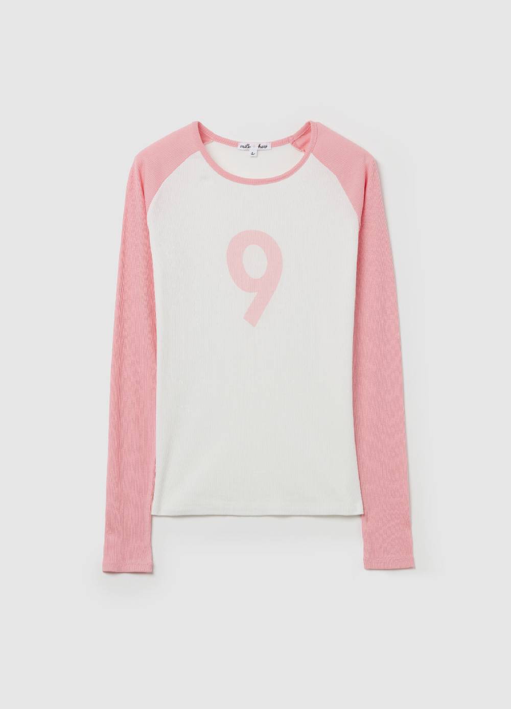 MILK+HERO T-shirt a costine con maniche lunghe raglan