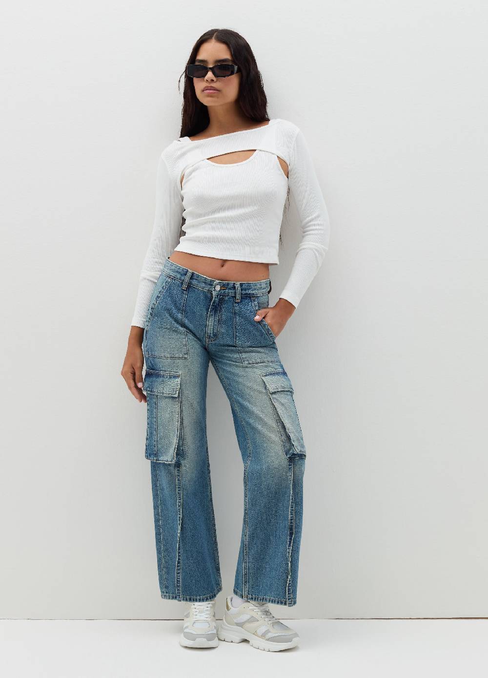 B. ANGEL T-shirt a maniche lunghe con dettaglio cut out