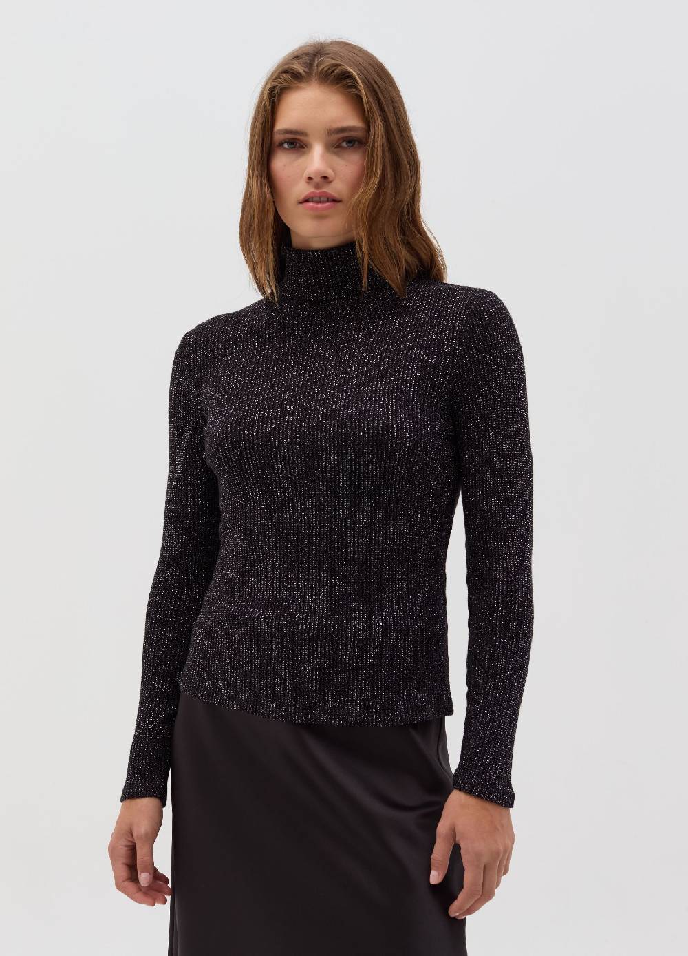 OVS T-shirt In Lurex A Maniche Lunghe Con Collo Alto