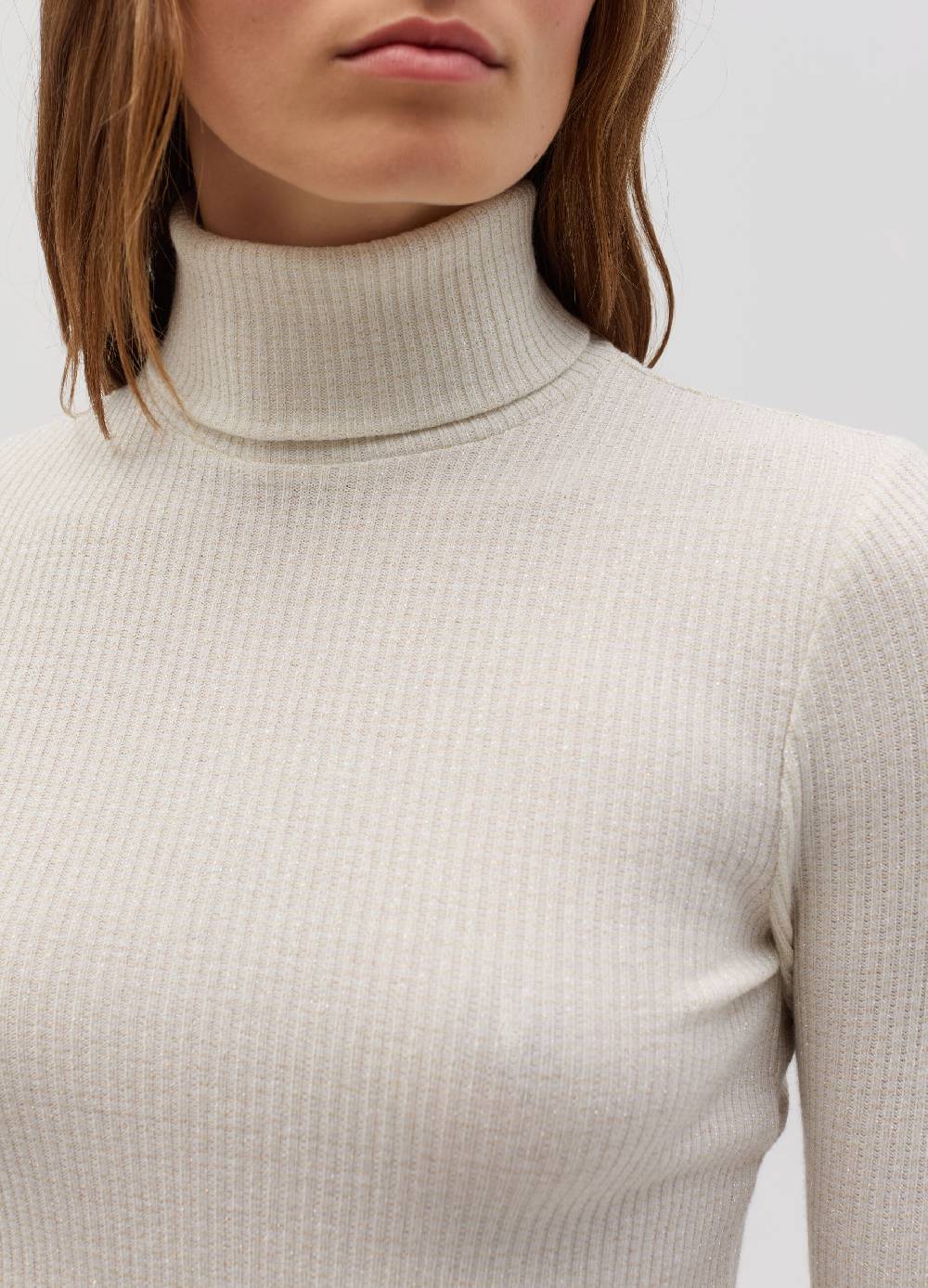 OVS T-shirt In Lurex A Maniche Lunghe Con Collo Alto