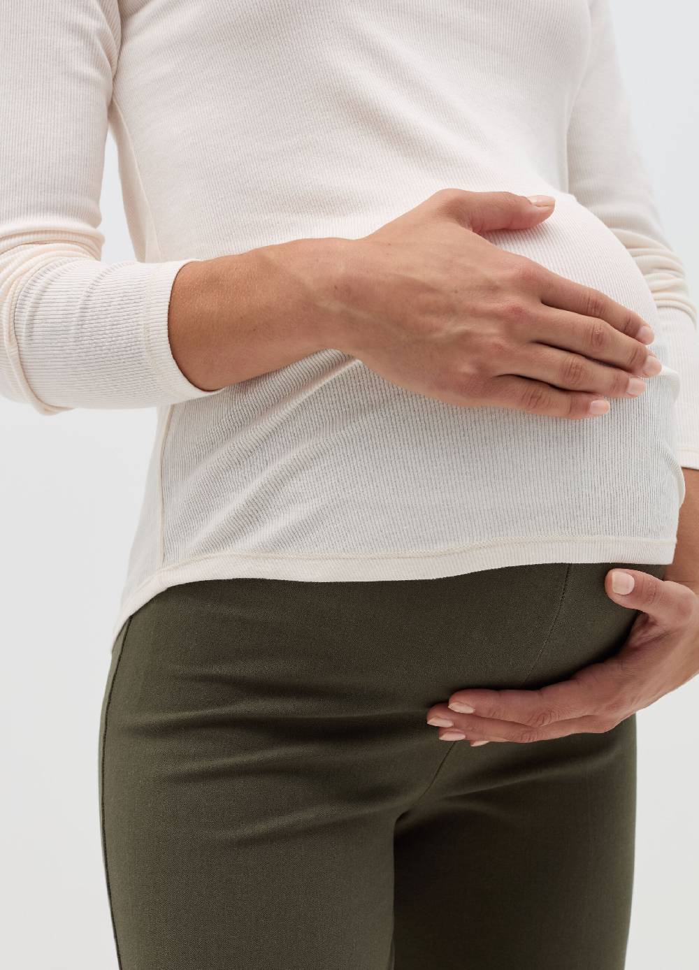 NICOL CARAMEL T-shirt Premaman A Costine Con Maniche Lunghe