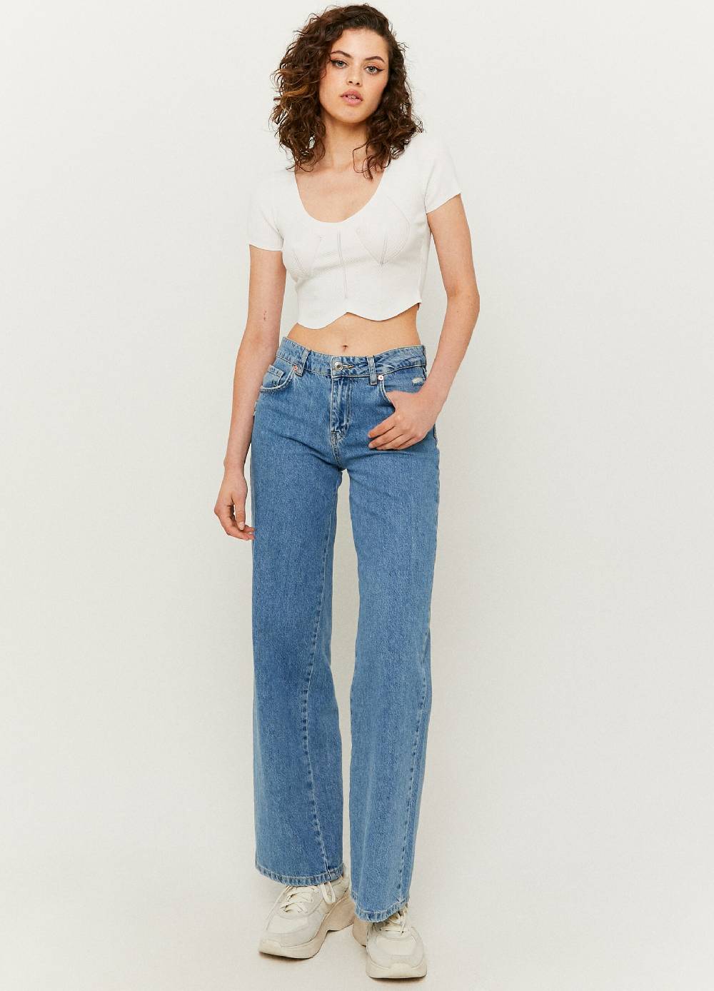 TALLY WEIJL Crop top a costine
