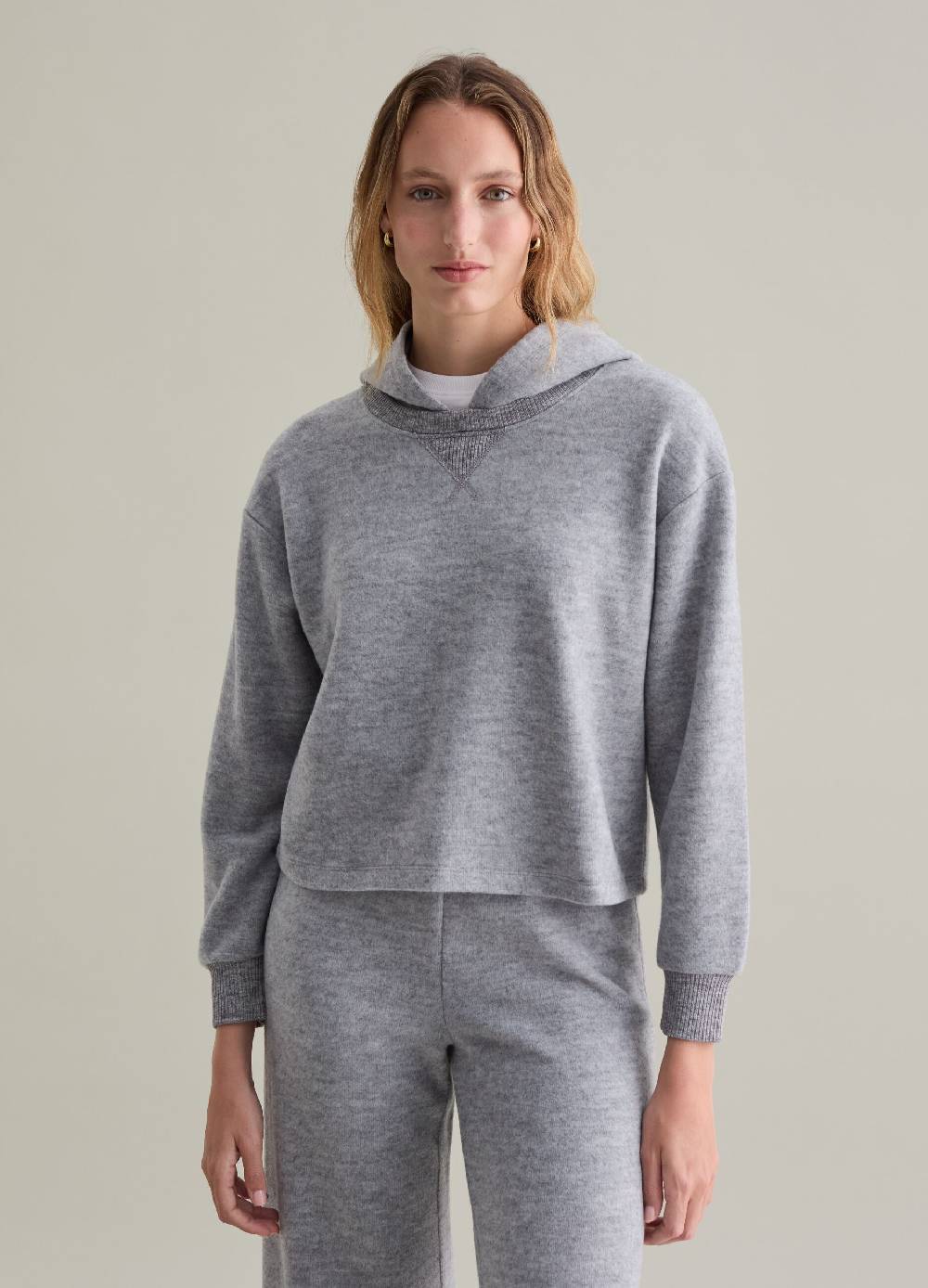 PIOMBO Top In Maglia Con Cappuccio A Maniche Lunghe