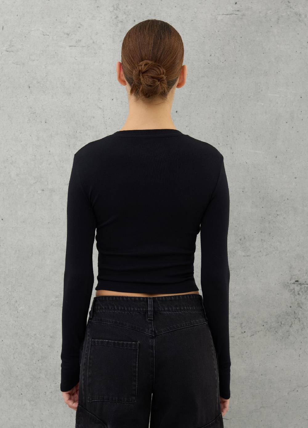 UTOPJA Crop Longsleeve T-shirt Black