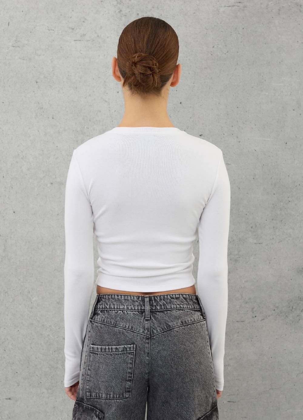 UTOPJA Crop Longsleeve T-shirt White