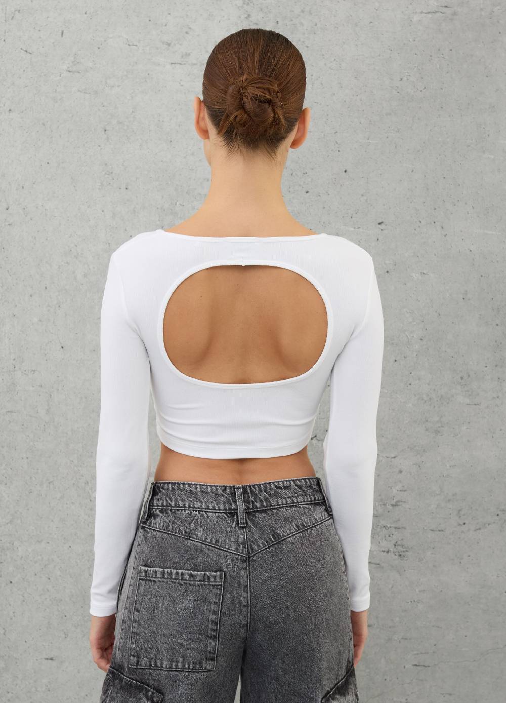 UTOPJA Cut Out Crop Longsleeve White