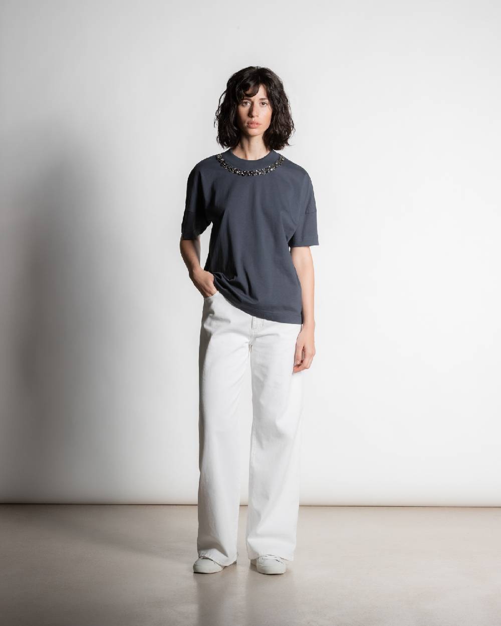 Rialto 48 T-SHIRT CON DETTAGLIO CRISTALLI