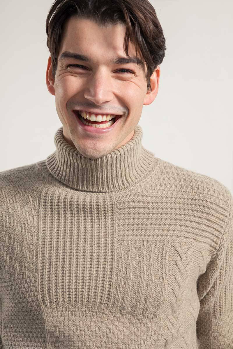 Rifò BARTOLOMEO Maglia Collo Alto Uomo Cashmere Rigenerato