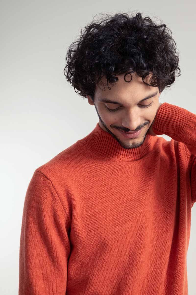 Rifò CLEMENTE Maglia Collo Alto Uomo Cashmere Rigenerato