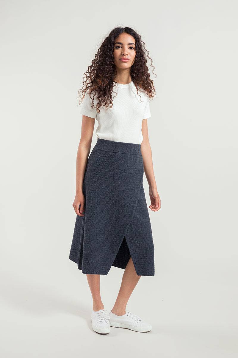 Rifò COMETA Gonna A Portafoglio In Maglia Donna Cotone Rigenerato