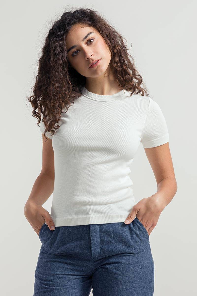 Rifò ILARIA Maglietta A Maniche Corte Donna Cotone Rigenerato