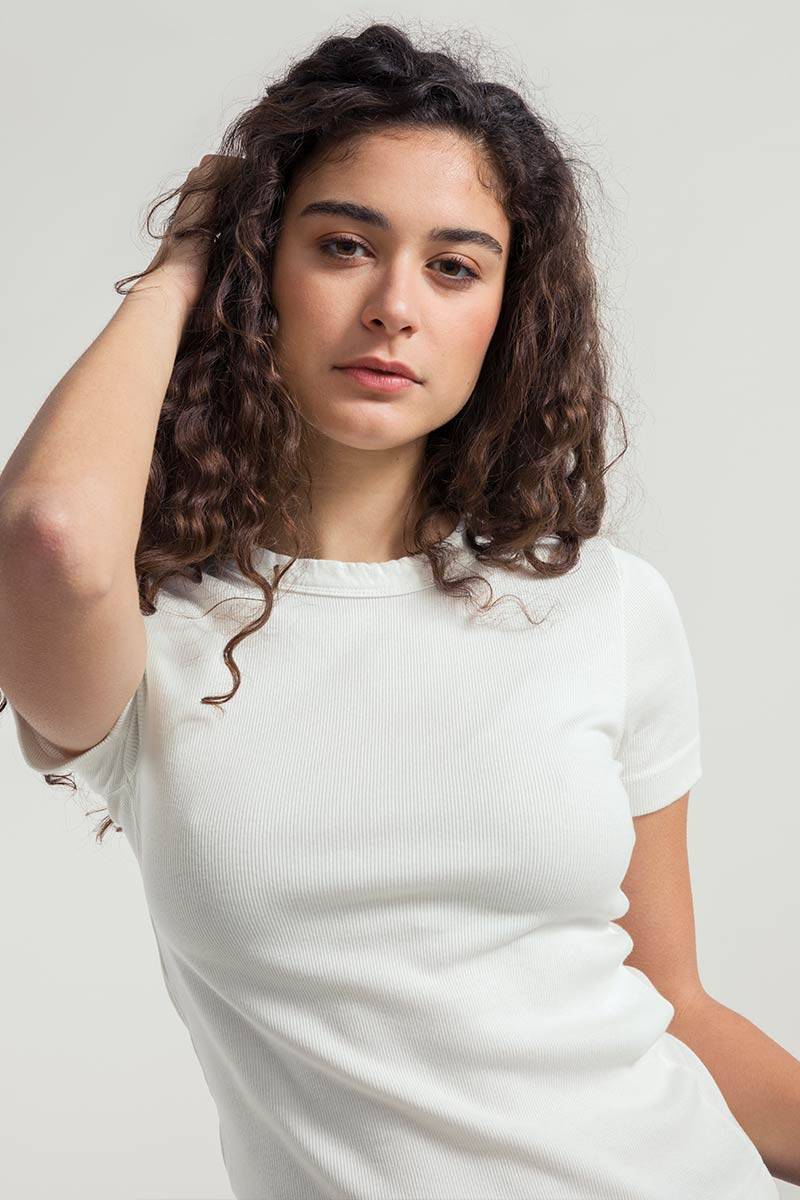 Rifò ILARIA Maglietta a Maniche Corte Donna Cotone Rigenerato