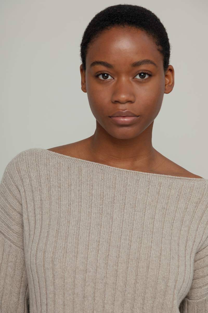 Rifò LUCE Maglia Scollo A Barca Donna Cashmere Rigenerato